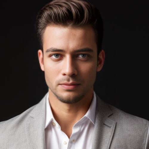 business male headshot with the black background created in Supawork ai headshot generator