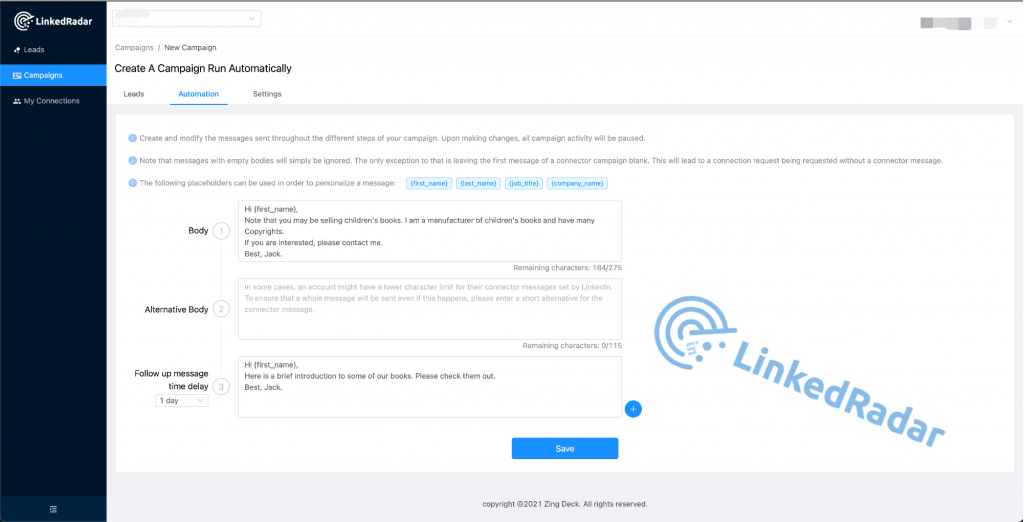 Set up automation message queue