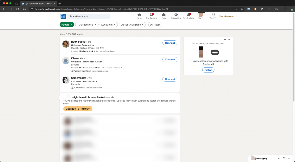 Search operation on LinkedIn