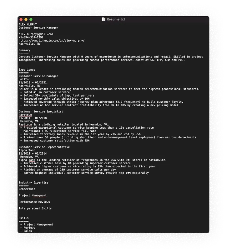 Resume Template